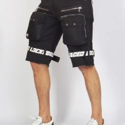 LOCKED & LOADED Shop All LNL Shorts - Strapped - Black With White - LDS421102