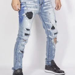 Politics Jeans - Distressed With Paint - Medium Wash - PLTKS0521563 Shop All
