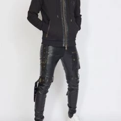 LOCKED & LOADED LNL Hoodie - Leather - Black - LLFZ102500