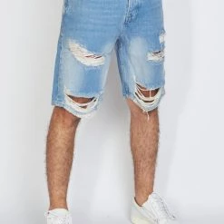 BUYER’S CHOICE Buyer's Choice Denim Shorts - Rips - Blue - K6195-1 Shop All