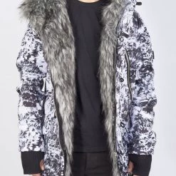 BUYER’S CHOICE Buyer's Choice Coat - Patterned - White And Black - 3061