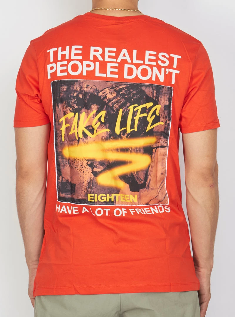 BUYER’S CHOICE Buyer's Choice T-Shirt - Fake Life - Orange - PA 7706 2 BUYER’S CHOICE Buyer's Choice T-Shirt - Fake Life - Orange - PA 7706