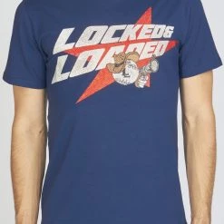 LOCKED & LOADED LNL T-Shirt - Heavy Hitta - Silver And Red On Navy - 101 Shop All