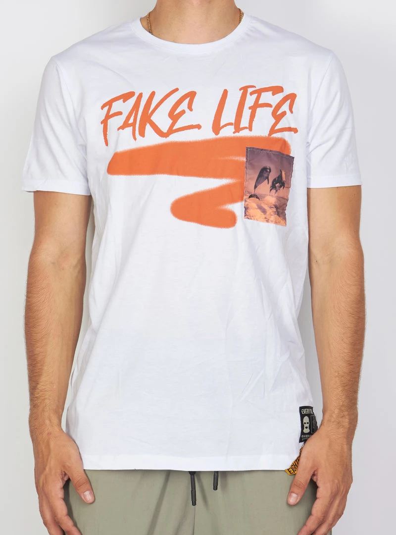 BUYER’S CHOICE Buyer's Choice T-Shirt - Fake Life - White - PA 7706 1 BUYER’S CHOICE Buyer's Choice T-Shirt - Fake Life - White - PA 7706