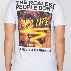BUYER’S CHOICE Buyer's Choice T-Shirt - Fake Life - White - PA 7706
