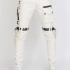 LOCKED & LOADED Shop All LNL Jeans - Leather - White And Black - LLPU1025102