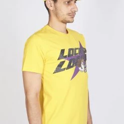LOCKED & LOADED Shop All LNL T-Shirt - Heavy Hitta - Black And Purple On Yellow - 102