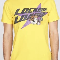 LOCKED & LOADED Shop All LNL T-Shirt - Heavy Hitta - Black And Purple On Yellow - 102