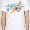 LOCKED & LOADED LNL T-Shirt - Heavy Hitta - Aqua With Orange On White - 103 Shop All