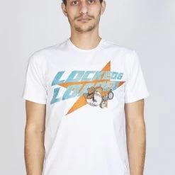 LOCKED & LOADED LNL T-Shirt - Heavy Hitta - Aqua With Orange On White - 103 Shop All