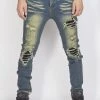 Politics Jeans - Distressed With Ribbing - Vintage With Black - PLTKS0521671