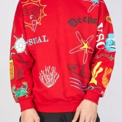 BUYER’S CHOICE Buyer's Choice Sweater - Deep Sea - Red - SW-21591 Shop All