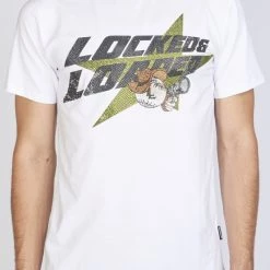 LOCKED & LOADED LNL T-Shirt - Heavy Hitta - Black And Olive On White - 106