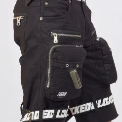LOCKED & LOADED Shop All LNL Shorts - Strapped - Black With White - LDS421102