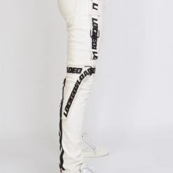 LOCKED & LOADED Shop All LNL Jeans - Leather - White And Black - LLPU1025102