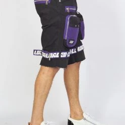 LOCKED & LOADED Shop All LNL Shorts - Strapped - Black And Purple - LDS421102