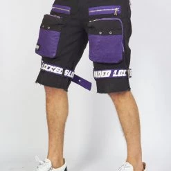 LOCKED & LOADED Shop All LNL Shorts - Strapped - Black And Purple - LDS421102
