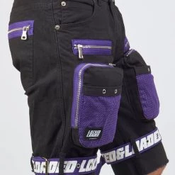 LOCKED & LOADED Shop All LNL Shorts - Strapped - Black And Purple - LDS421102