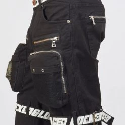 LOCKED & LOADED Shop All LNL Shorts - Strapped - Black With White - LDS421102