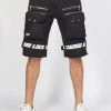 LOCKED & LOADED Shop All LNL Shorts - Strapped - Black With White - LDS421102