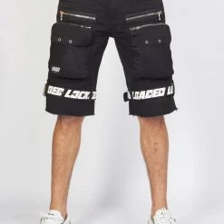 LOCKED & LOADED Shop All LNL Shorts - Strapped - Black With White - LDS421102